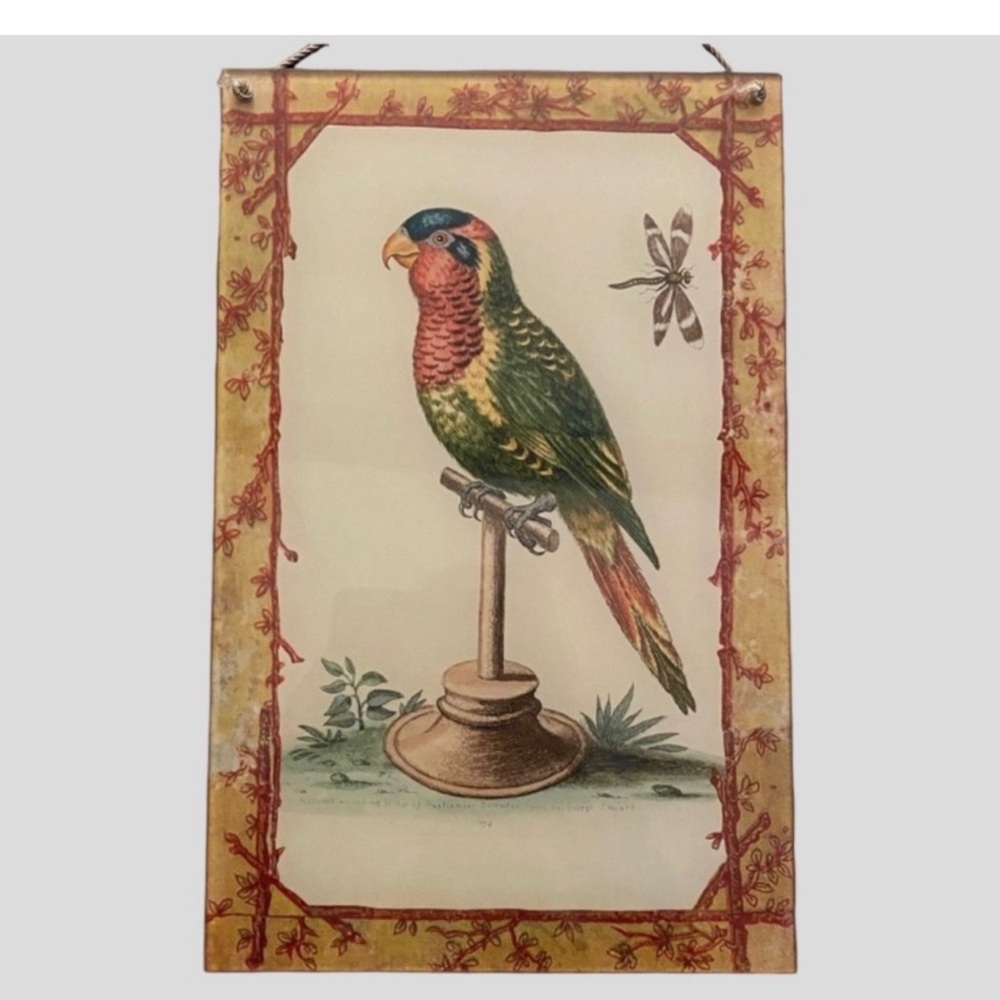 John Derian Parrot Decoupage Glass Tray